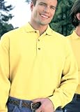 Big Mens Champion Long Sleeve Pique Polo Knit Placket Shirt (Big & Tall and Regular Sizes)