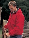 Cotton Canvas Hooded Work Jacket with Quilted Lining