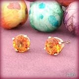 14K 1.25 CTW Round Citrine Stud Earrings
