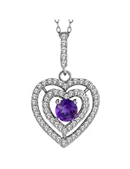 8.61 Ct Round Natural Purple Amethyst 925 Sterling Silver Pendant With 18" Chain