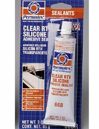 Permatex 80050 #66 Clear Silicone Adhesive Sealant, 3 oz. Tube