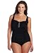Jantzen Women's Plus Size Bejeweled One Piece Swimsuit, Black, 22W