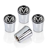Dodge Ram Logo Chrome Tire Stem Valve Caps