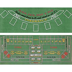 Blackjack and Craps 2 Sided Layout 36 x 72 inch - Casino Supplies > Blackjack Supplies