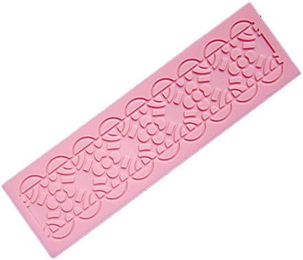 Longzand Molds HY1-158 DIY Cake Decorating Mold with Silicone Lace Mold Mat, Fondant Mold and Silicone Sugar Craft Molds, Pink