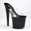 7 1/2 Inch Sexy High Heel Shoes High Platform Shoes Womens Evening Shoes Black / Clear