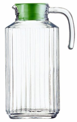 Luminarc Quadro 1.7 Litre Jug, Green Lids, 57-1/4-Ounce On Sale
