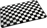Black and White Checkered Checker Bath Mat Rug Check