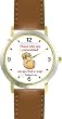 Habit 1 - Those Committed #1 (English Text) - DELUXE TWO-TONE WATCH from THE 7 HABITS - WATCH COLLECTION BY WATCHBUDDY&reg; - Arabic Numbers - Brown Leather Strap-Size-Large ( Men's Size or Jumbo Women's Size )