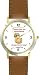 Habit 1 - Those Committed #1 (English Text) - DELUXE TWO-TONE WATCH from THE 7 HABITS - WATCH COLLECTION BY WATCHBUDDY&reg; - Arabic Numbers - Brown Leather Strap-Size-Women's Size-Small
