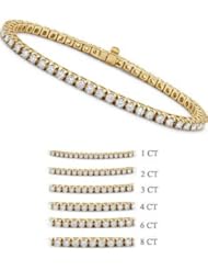 6 ct. tw. Yellow Gold Four-Prong Diamond Tennis Bracelet