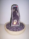Aqua Amethyst Geode Fountain With Light And Crystal Wheel