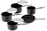 Review Horwood Homewares S6C1 / Stellar Hard Anodised 5 Pce Set (14cm MP/26cm Frypan)