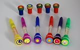 Eigenschaften Diverse / 11-teiliges LED - Kugelschreiber und Stempelset