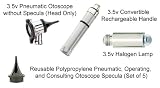 Welch Allyn 3.5v Pneumatic Otoscope Set with Convertible Handle and Hard Case (Model 20270-C)