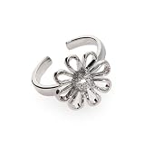 Eve's Addiction CZ Daisy Sterling Silver Toe Ring