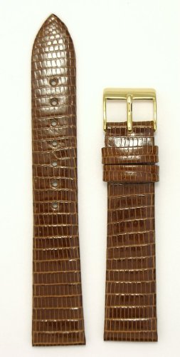 Men's Genuine Lizard Watchband Tan 16mm Watch Band