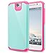 HTC One A9 Case, RANZ® Hot Pink with Aqua Blue Hard Impact Dual Layer Shockproof Bumper Case For HTC One A9