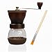 RC Mini Hand-Crank Coffee Bean Grinder Manual Coffee Grinding Mill 120g With Brush & Lid - Brown