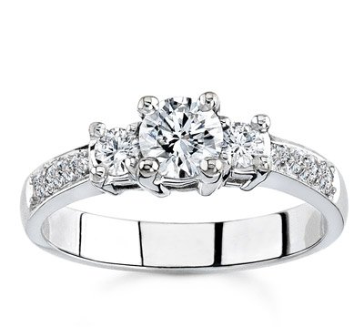 Childrens Toyshop  Jewelry : 18k White Gold or Yellow Gold Three-Stone Diamond Ring (H/SI2, 3/4 ct. tw.)