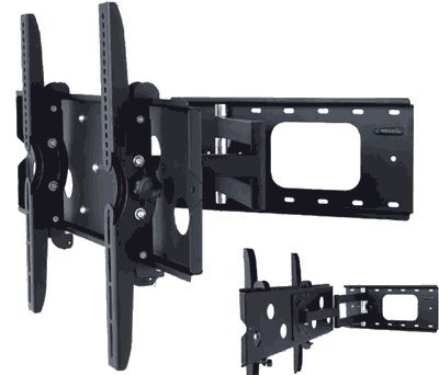 Allcam PLB109S Universal TV Wall Bracket (Pull-out, Swivel, Tilt) for 30" 32" 37" LCD/ LED TVs in Black