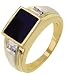 10K Two Tone Onyx and Diamond Gents Ring