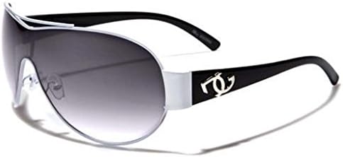 DG Eyewear Aviator Ladies Popular Stylish Fashion Shield Sunglasses - DG35-Black w White