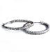 Sterling Silver Hoop Earrings with Clear CZ - Size: 3mm x 30mm