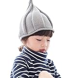 【Ludus Felix】とんがり ニット帽　ニット帽子　ベビー ＆ キッズ 子供　こども用　男女兼用　選べるカラー５色　【しずく型でかわいい！】 (グレー)