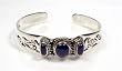 STERLING SILVER BANGLE BRACELET with Lapis