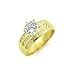 Cheap 14k Womens Yellow Gold Ring CZ Cubic Zirconia Anniversary Engagement Solid On Sale