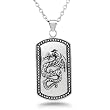 Stainless Steel Black Plated Pendant With Dragon
