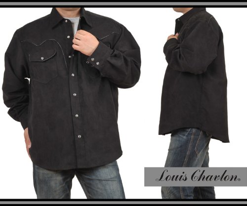 (ルイスシャブロン)LOUIS CHAVLON【大きいサイズ】メンズ  スウェード調 長袖 ウエスタン シャツ ■2L/3L/4L■(全2色)【※取り寄せの為、2営業日お時間頂く場合がございます。】