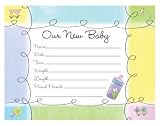 Bottles & Booties Baby Shower Announcement Postcards 8 Pack