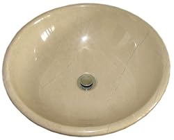 beautiful Crema Verona marble stone bathroom sink above vanity