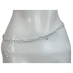 Valentine Day Gift Silver Belly Chain Length 35 inches (b262)