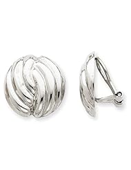 14k White Gold Omega Clip Non-pierced Earrings. Metal Wt- 5.19g