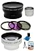 SAVEoN Olympus SP-350 Lens & Filter Set Includes 2x Telephoto & 0.45x Wide Angle Lens + 3 Piece Filter Kit + Mini Tripod + LCD Screen Protectors + Camera Cleaning Kit + Tube Adapter