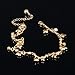Fate Love Heart Shape Pendant Twisted Rope Chain Anklet 18k Gold Plated Foot Chain, 8