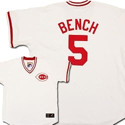 Reds ANY NAME Cooperstown Fan White Replica Baseball Jersey by Majestic