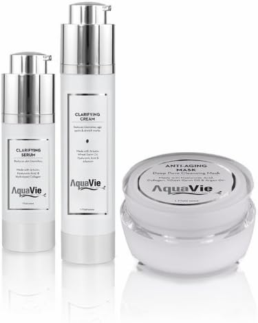 Anti-Aging Skin Mask + Skin Blemish Removing Clarifying Serum and Cream - Set of three