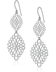 Sterling Silver Filigree Flower Double Drop Earrings