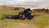 FRAMED oil paintings - Frederic Remington - 24 x 14 inches - Field Drill for the Prussian Infantr...