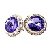 Violet Swarovski 15mm Crystal Stud Earrings Fashion Jewelry -- Made in USA