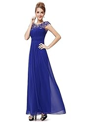 Floor Length Chiffon  Lace Applique  Ball Gown Evening Dress/Homecoming Dress/Prom Dress/Party Dress 