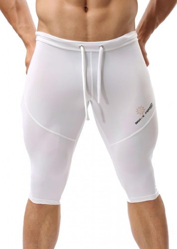 Surenow Men's Front Tie Sports Pants Workout Pants Bike Pants Jammers Elastic waist Stretch for ease of movemen Professional design for bicycle sports Comfortable Flexible and Tight fitting