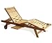 Grade A Teak Sunlounger Luxury with Green Cushion