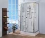 LineaAqua Isabella 44 x 32 Steam Shower Enclosure Rectang 6 Body Sprays, Hand Shower, Foot Massage, Acrylic Seat, RIGHT CORNER INSTALL ONLY!