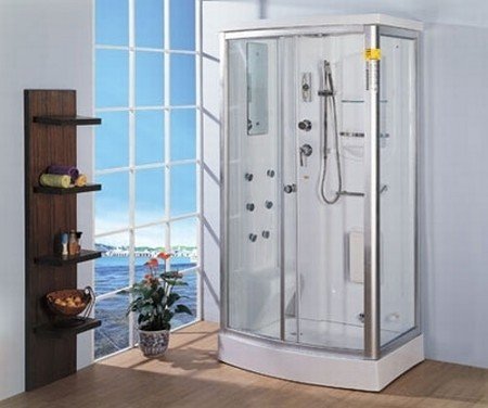 LineaAqua Isabella 44 x 32 Steam Shower Enclosure Rectang 6 Body Sprays, Hand Shower, Foot Massage, Acrylic Seat, RIGHT CORNER INSTALL ONLY!