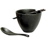Joyce Chen 90-5190 Big Bowls for Two Noodle Bowl Set, Matte Black